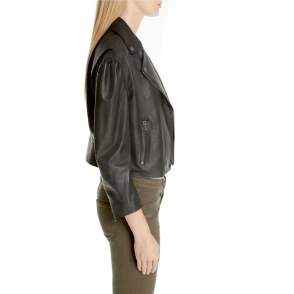 Brand New with Tags Joie Black Leather Jacket Classic and Versatile Style - Picture 3 of 16